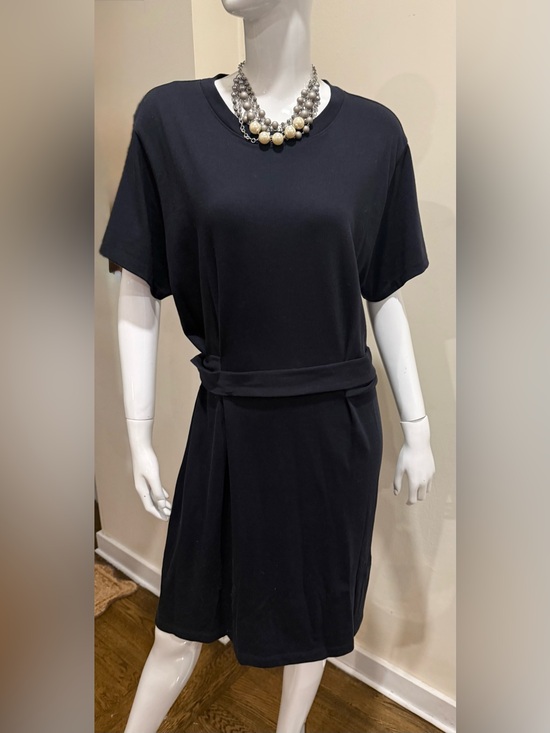 Vince Tops - Vince Black Short Sleeve Belted Tunic Top Dressy Minimalist